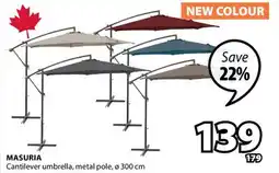 JYSK MASURIA Cantilever umbrella, metal pole, φ 300 cm offer