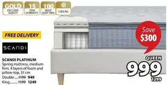 JYSK SCANDI PLATINUM Spring mattress offer