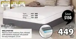 JYSK WELLPUR F85 Memory foam mattress offer