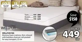 JYSK WELLPUR F85 Memory foam mattress offer