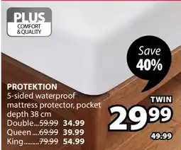 JYSK PROTEKTION 5-sided waterproof mattress protector offer