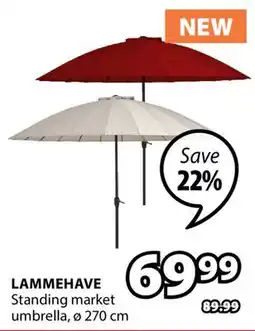 JYSK LAMMEHAVE Standing market umbrella offer