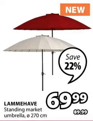 JYSK LAMMEHAVE Standing market umbrella offer
