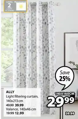 JYSK ALLY Light filtering curtain offer
