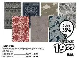 JYSK LINDBJERG Outdoor rug, recycled polypropylene blend offer