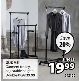 JYSK GUDME Garment trolley, adjustable height offer
