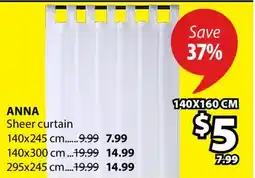 JYSK ANNA Sheer curtain offer