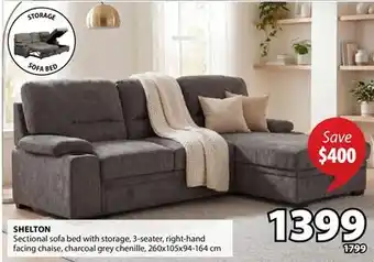 JYSK SHELTON Sectional sofa bed with storage offer