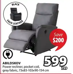JYSK ABILDSKOV Power recliner, pocket coil, grey fabric offer