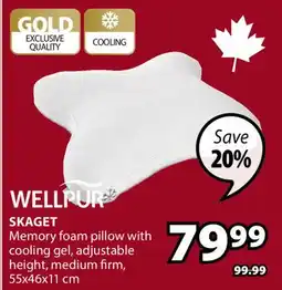JYSK SKAGET Memory foam pillow with cooling gel offer