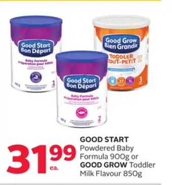 Rexall GOOD START Powdered Baby Formula 900G or GOOD GROW Toddler Milk Flavour 850G offer