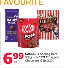 Rexall CADBURY Sharing Bars 180g or NESTLÉ Bagged Chocolate 135g-203g offer