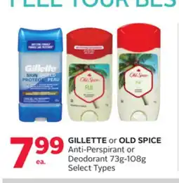 Rexall GILLETTE or OLD SPICE Anti-Perspirant or Deodorant offer