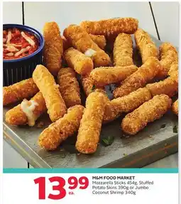 Rexall M&M FOOD MARKET Mozzarella Sticks 454g, Stuffed Pasta Skins 390g, Jumbo Coconut Shrimp 340g offer