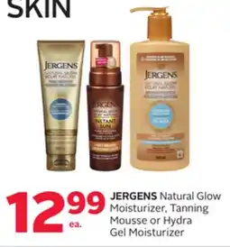Rexall JERGENS Natural Glow Moisturizer, Tanning Mousse or Hydra Gel Moisturizer offer