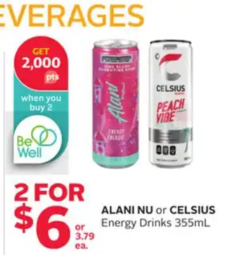 Rexall ALANI NU or CELSIUS Energy Drinks offer