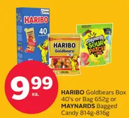 Rexall HARIBO Goldbears Box 40's or Bag 652g or MAYNARDS Bagged Candy 814g-816g offer