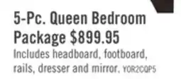 The Brick Lara 5pc Bedroom Set with Bed, Dresser & Mirror, Antique Grey - Queen Size offer