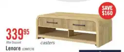 The Brick Scott Living Lenore 48 Modern Coffee Table with Storage, Shelf and Casters - Natural offer