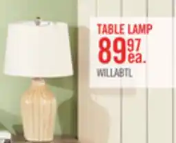 The Brick Willa 23 Ceramic Table Lamp with Polished Nickel and Natural Linen Shade - Cuban Sand offer