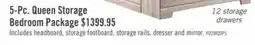 The Brick Yorkdale 5pc Bedroom Set with 12-Drawer Storage Bed, Dresser & Mirror, White - Queen Size offer