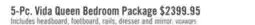The Brick Vida 5pc Bedroom Set with Panel Bed, Dresser & Mirror, Sand - Queen Size offer