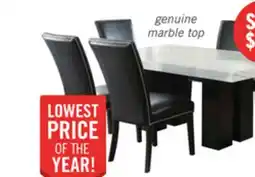 The Brick Cami Dining Table with Genuine Marble Top, 70W - White offer