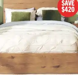 The Brick Scott Living Henri Panel Bed with Headboard & Frame, Wood, Brown - Queen Size offer