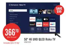The Brick Westinghouse 50 QLED 4K UHD Smart Roku TV (WR50QC5500) – 2025 Model offer