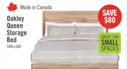 The Brick Oakley Platform Bed with Headboard & Storage Frame, Made in Canada, Natural - Queen Size offer