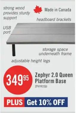 The Brick Zephyr 2.0 Queen Platform Base offer