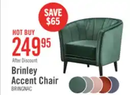 The Brick Brinley 29 Velvet Fabric Accent Chair with Wood Legs - Green offer