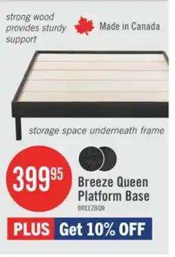 The Brick Breeze Queen Platform Base - Dark Grey offer