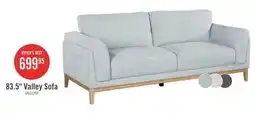 The Brick Valley 83.5 Fabric Sofa with Rubberwood Base and Legs - Grey offer