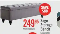 The Brick Sage 57 Storage Bench - Grey Velvet offer