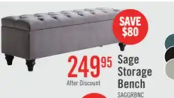 The Brick Sage 57 Storage Bench - Grey Velvet offer