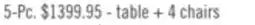 The Brick Cami 5pc Counter-Height Dining Set with Table & 4 Grey Chairs, Genuine Marble Top, 54W Square offer