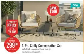 The Brick 3-Pc. Sicily Conversation Set offer