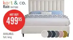The Brick Kort & Co. Rain Upholstered Platform Bed in Light Grey Fabric, Tufted - King Size offer