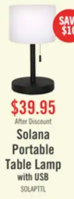 The Brick Solana Portable Table Lamp with USB offer