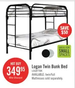 The Brick Logan Bunk Bed with Ladders & Guard Rail for Kids, Black Metal - Twin/Twin offer