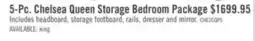 The Brick Chelsea 5pc Bedroom Set with Storage Bed, Dresser & Mirror, Cherry Brown - Queen Size offer