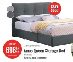 The Brick Amos Upholstered Storage Bed in Charcoal Fabric with Tufted offer