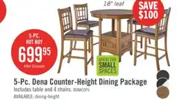 The Brick Dena 5pc Counter-Height Dining Set with Table & 4 Chairs offer