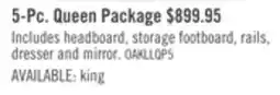 The Brick Oakley 5pc Bedroom Set with Storage Bed, Dresser & Mirror, Made in Canada, Natural - Queen Size offer