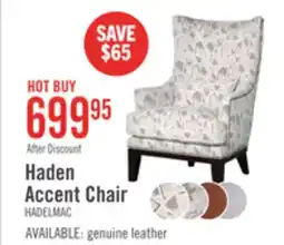 The Brick Haden 30 Chenille Fabric Accent Chair with Wood Base and Nailhead Trim - Limbu Mint Multicolour offer