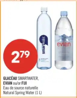 Pharmaprix GLACÉAU SMARTWATER, EVIAN or FIJI Natural Spring Water offer