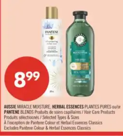 Pharmaprix AUSSIE MIRACLE MOISTURE, HERBAL ESSENCES PLANTES PURES or PANTENE BLENDS Hair Care Products offer