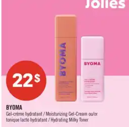 Pharmaprix BYOMA Moisturizing Gel-Cream or Hydrating Milky Toner offer