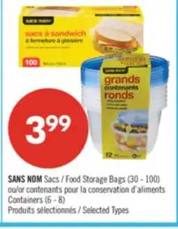 Pharmaprix NO NAME Food Storage Bags (30 - 100) or Containers (6 - 8) offer